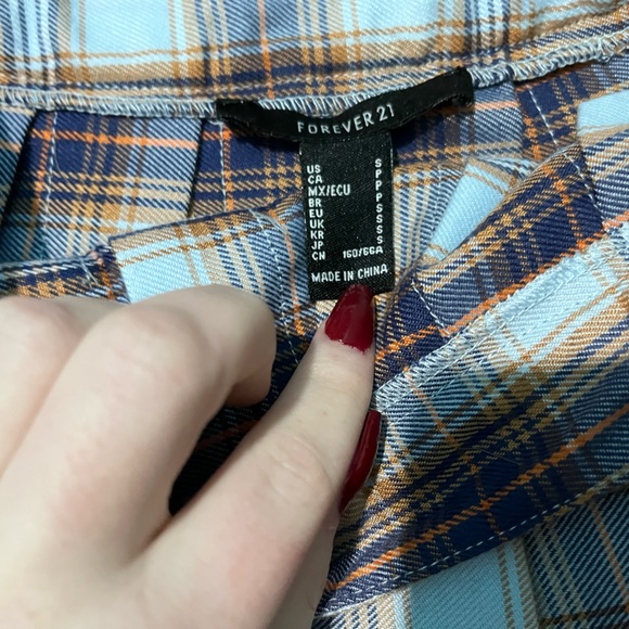 Forever 21 Dresses & Skirts - pleated skirt, blue + orange